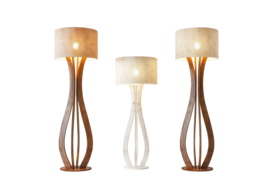 Sleek Arched Floor Lighting Isolated On Transparent Background