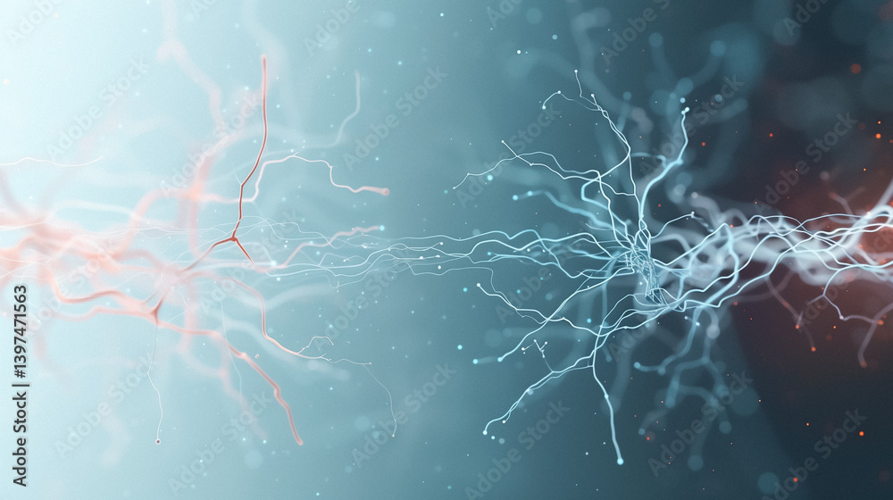 Poster abstract neural connections: a captivating visual exploration of intricate neural networks, rendered