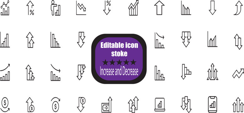 Increase and Decrease Stroke icon collections