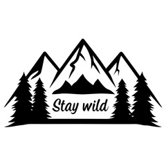 Majestic Mountain Range with Evergreen Trees Stay Wild Adventure Nature Scene