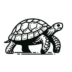 Stylized Turtle with Geometric Shell Vector