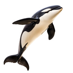 Majestic Orca Ascending: A Powerful Aquatic Creature Against Dark Backdrop