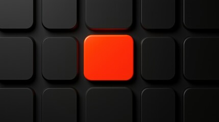 Abstract minimalistic design: vibrant orange rounded square on dark grey backdrop, perfect for modern presentations