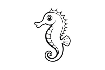 A line art drawing of a seahorse.eps