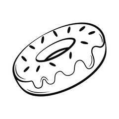 Minimalist Donut Icon vector for Bakery Branding.