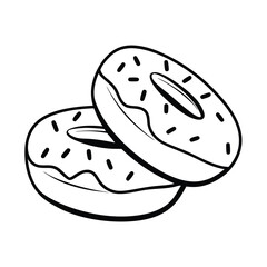 Minimalist Donut Icon vector for Bakery Branding.