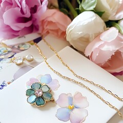 Delicate floral jewelry perfect for Mother&rsquo;s Day celebration gift high resolution picture
