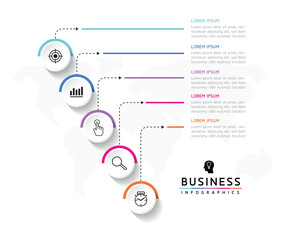 Vector business Presentation Connecting Steps Infographic Template