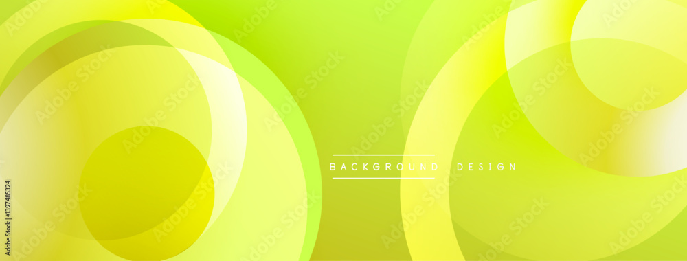 Aufkleber abstract background features overlapping circles, gradients from yellow to green. modern design evok