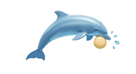 Isolated Dolphin with Ball
