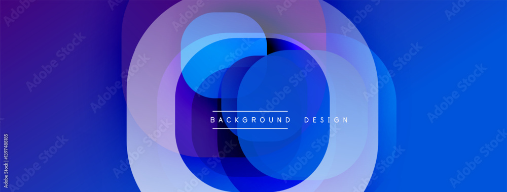 Aufkleber Abstract composition featuring overlapping translucent circles. Gradient shades of blue, purple, pink create dynamic visual effect. Modern design element for backgrounds.