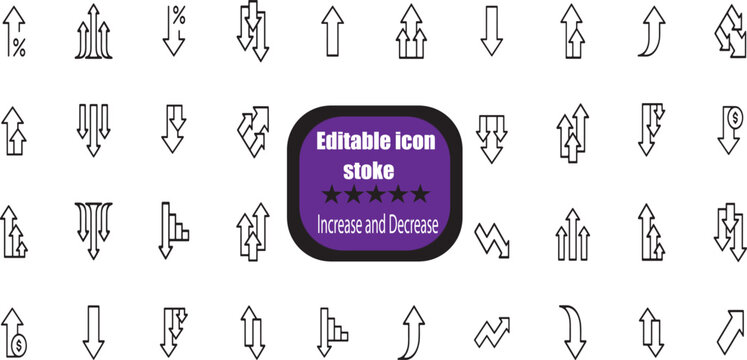 Increase and Decrease Stroke icon collections.