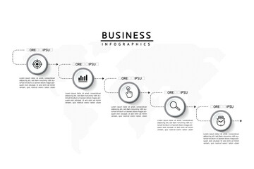 Fototapeta premium Vector business Presentation Connecting Steps Infographic Template