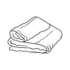 Line Art Drawing Of Folded Blanket For Cozy Interior Design Element