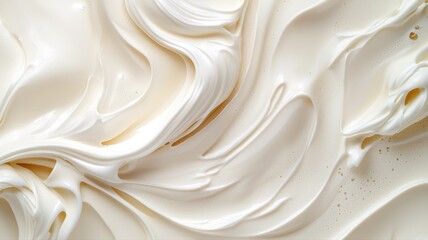 Obraz premium Smooth creamy texture with swirling patterns, perfect for backgrounds or culinary design inspiration.
