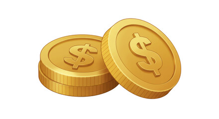 Isolated Stack of Golden Coins