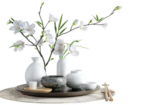 Actual Japandi Style: Exposed Isolated On Transparent Background