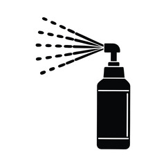 Spray Bottle Illustration Black And White Aerosol Dispenser For Cleaning And Sanitizing