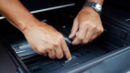 Hands Installing Printer Cartridge