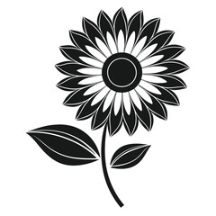 rtistic Minimalist Sunflower Silhouette Vector