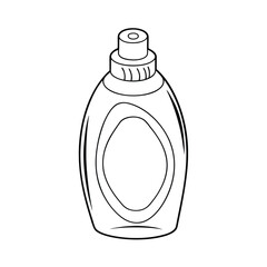 Black And White Vector Illustration Of A Liquid Soap Bottle Outline Art