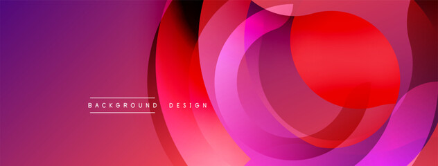 Abstract layered shapes create dynamic visual flow. Gradient colorspurple, pink, redblend seamlessly. Modern design evokes energy, movement, sophistication. Perfect backdrop for digital projects.