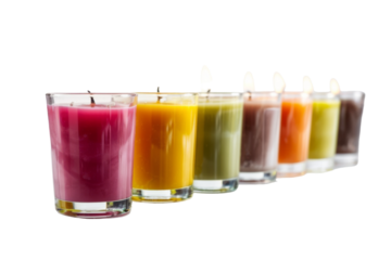 Luxury Scented Candles Uncovered Isolated On Transparent Background