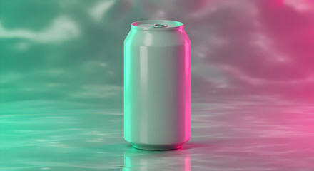 Blank Aluminum Soda Can Mockup With Neon Colors