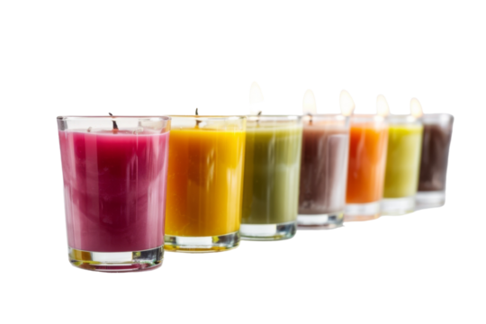 Luxury Scented Candles Uncovered Isolated On Transparent Background