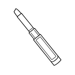 Lipstick Outline Illustration Minimalist Style Beauty Product Makeup Accessory Vector Graphic
