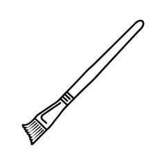 Eyelash Brush Outline Icon Isolated On White Beauty Product Application