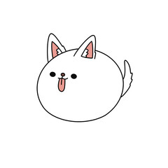 A cartoon dog with a tongue sticking out