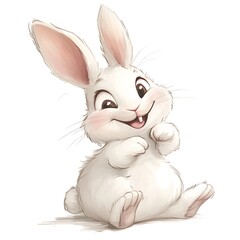Adorable bunny with big eyes cartoon high resolution picture