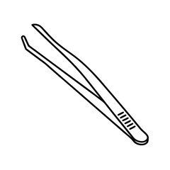 Isolated Black And White Tweezers Vector Illustration For Beauty And Medical Concepts