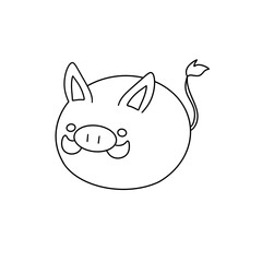 A pig with a big snout and a small head