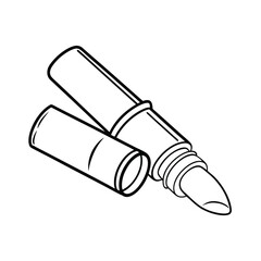 Lipstick Vector Line Art Illustration For Beauty And Cosmetic Designs