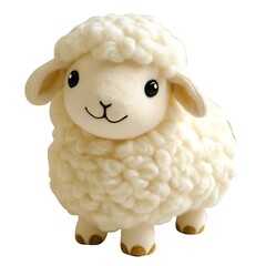 Adorable cartoon sheep with curly fur high resolution picture