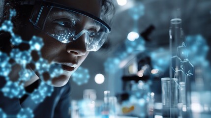 Scientist in Research Lab Analyzing Data and Experiencing Innovation