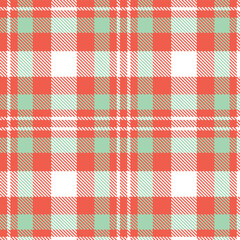 Dusky coral and Classic white Seamless Tartan Textile Design
