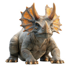 Fototapeta premium Triceratops dinosaur on a transparent background realistic detail studio environment