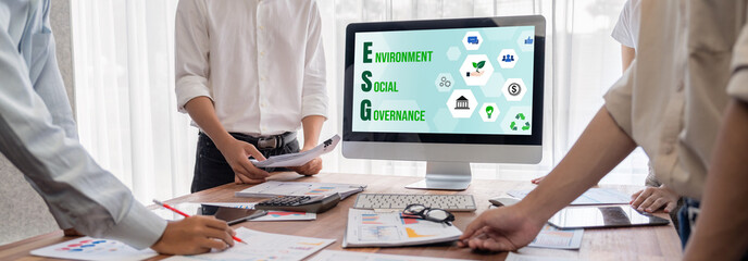 ESG environmental social governance policy for brisk business to set a standard to achieve high ESG...
