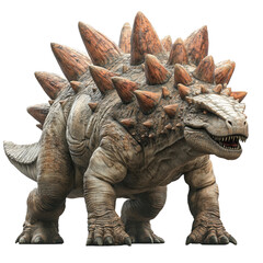 Fototapeta premium Dinosaur stegosaurus on a transparent background illustration fantasy realism