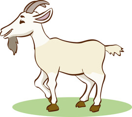 goat on a white background