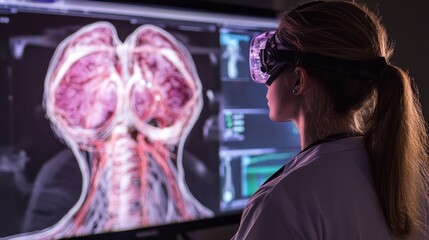 Fototapeta premium Innovative Healthcare: VR Technology in Medical Imaging