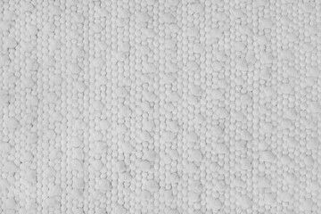 Texture of white carpet fabric with large coarse textured weaving. Surface, structure of upholstery or rug material, cloth background close up, macro.