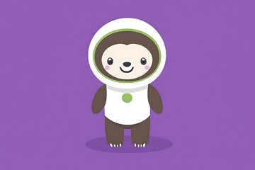 A cute cartoon animal character wearing a hooded spacesuit outfit