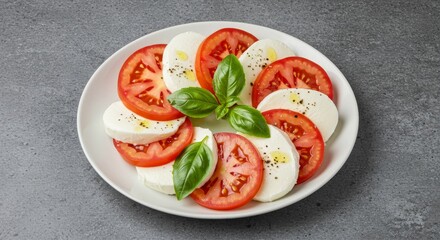 Caprese Salad Recipe: A Culinary Delight - Fresh mozzarella, ripe tomatoes, basil leaves, olive oil, and pepper create a vibrant and flavorful Caprese salad. This simple recipe symbolizes freshness