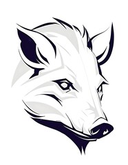 Bold vector illustration of a wild boar head, featuring its strong jawline and fierce gaze.