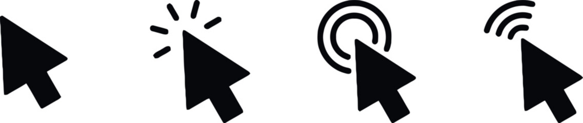Click Icon Set – Pointer Arrow and Cursor Icons Vector