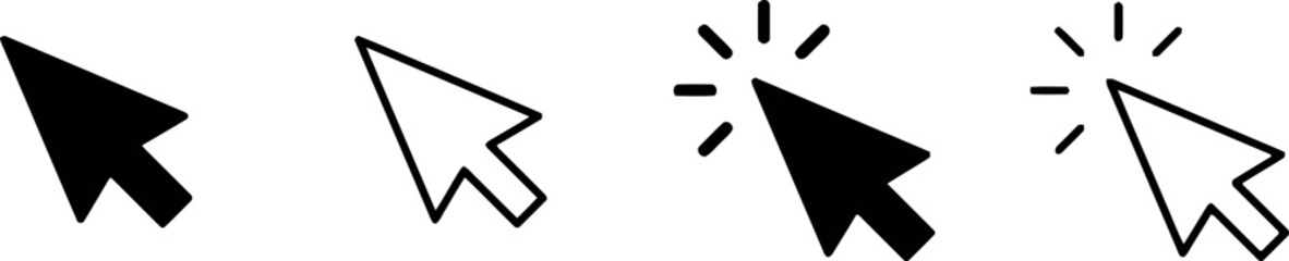 Click Icon Set &ndash; Pointer Arrow and Cursor Icons Vector